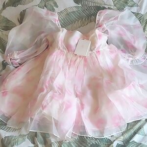 Kiss on the Lips Silk Gauze Puff Dress